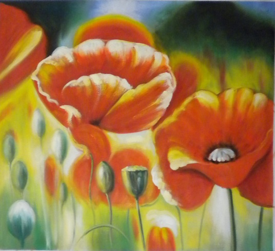 Vendita falso d'autore Poppies -  QUALITA' MASSIMA di FIORI MODERNI